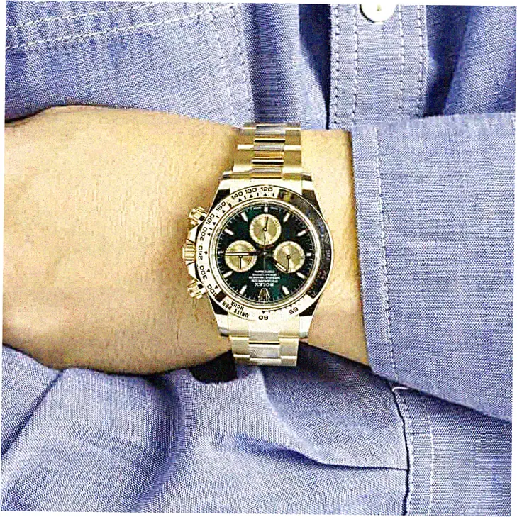 Steal Super Clone Mens Rolex Daytona 126508 Gold Green Dial