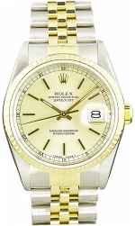 Swiss Rolex Datejust 16233 On Sale – 36mm Two-Tone Champagne