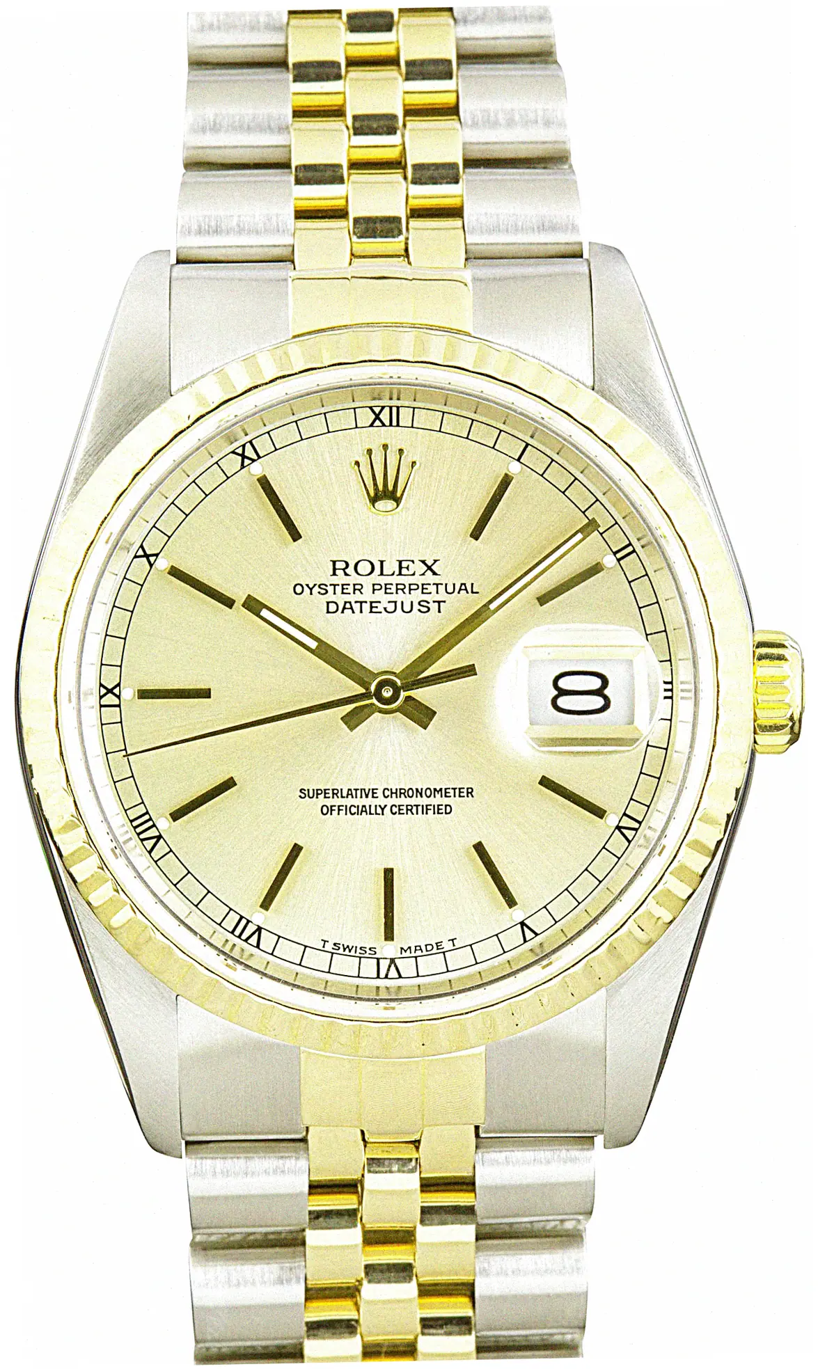 rolex-datejust-16233-jqcdhxpg Swiss Rolex Datejust 16233 On Sale – 36mm Two-Tone Champagne - Image 1