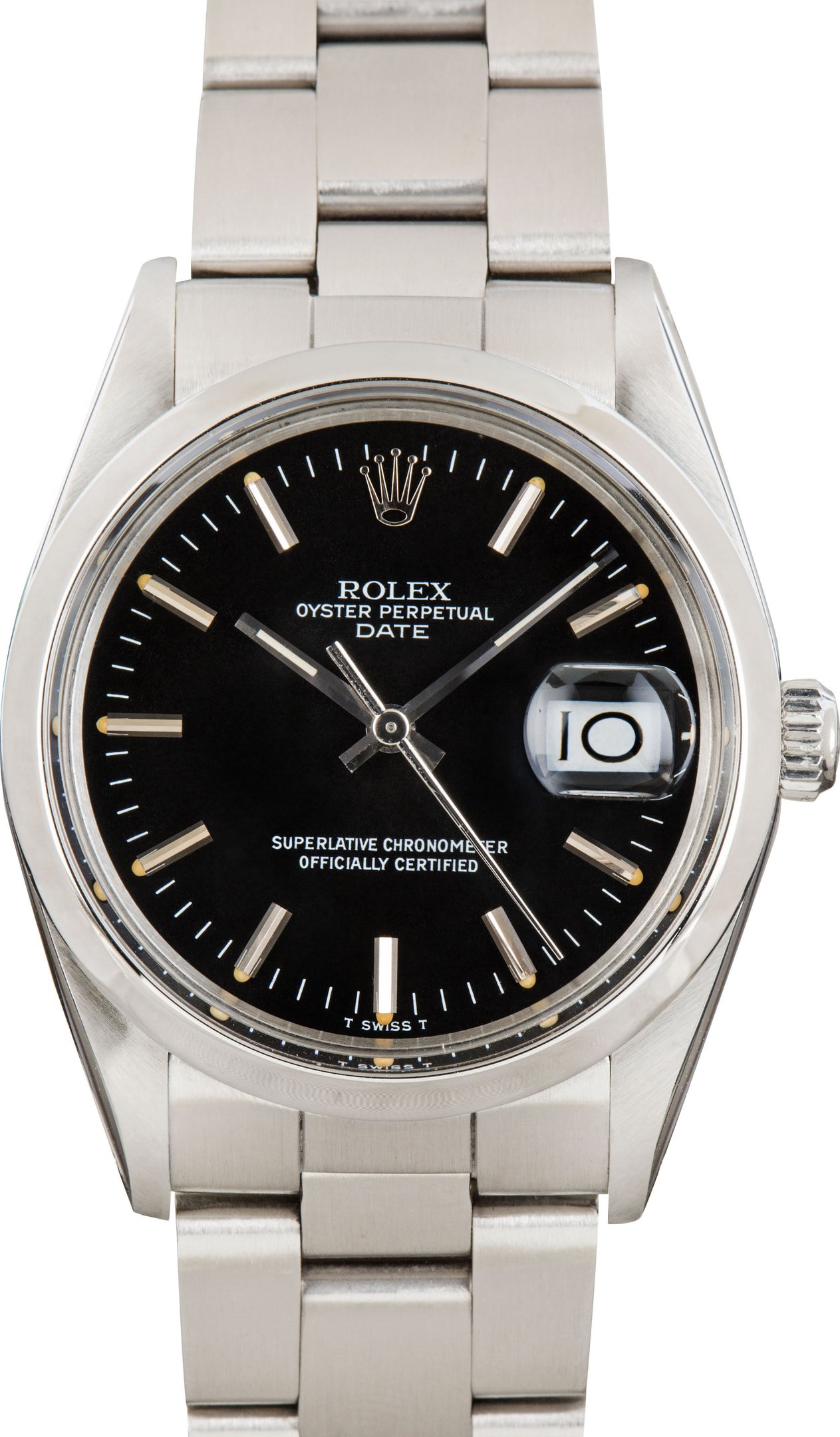 z174916-Used-Rolex-Date-15000-Black-Index-Dial-SKU174916 Clean Factory Super Clone Rolex Date 15000 Black Dial 34mm - Image 1