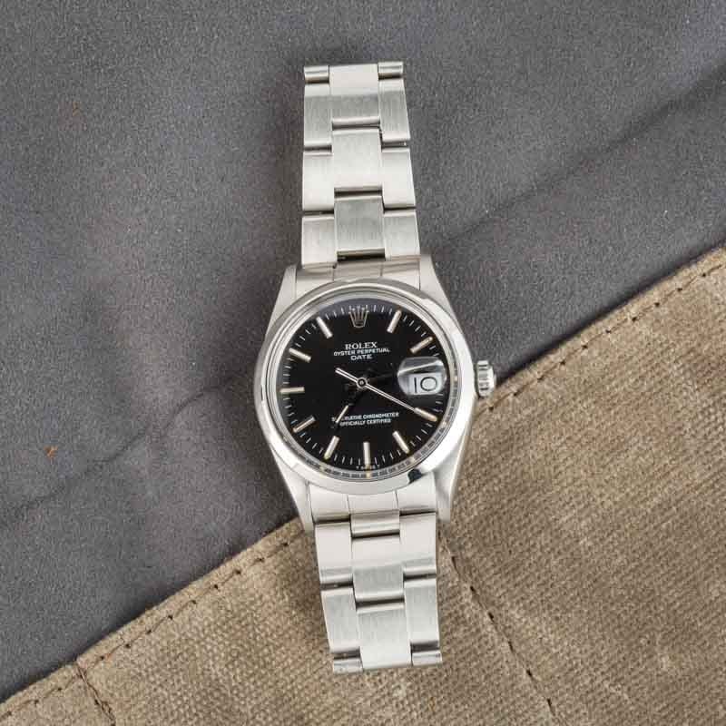 Clean Factory Super Clone Rolex Date 15000 Black Dial 34mm
