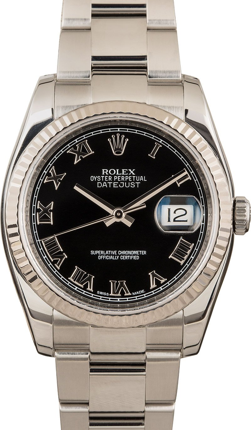 zRolex-DateJust-116234-Black-Dial-SKU183863-PL Clean Factory Super Clone Rolex Datejust 116234 Black Roman Dial - Image 1