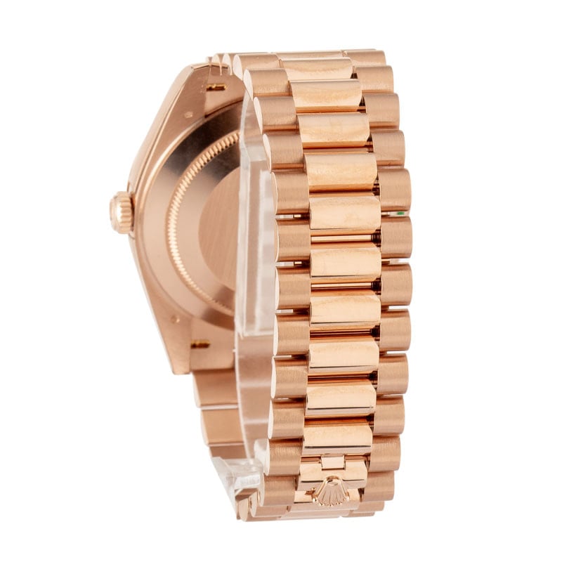 Super Clone Rolex Day-Date 40 Rose Gold Diamond Eisenkiesel Dial