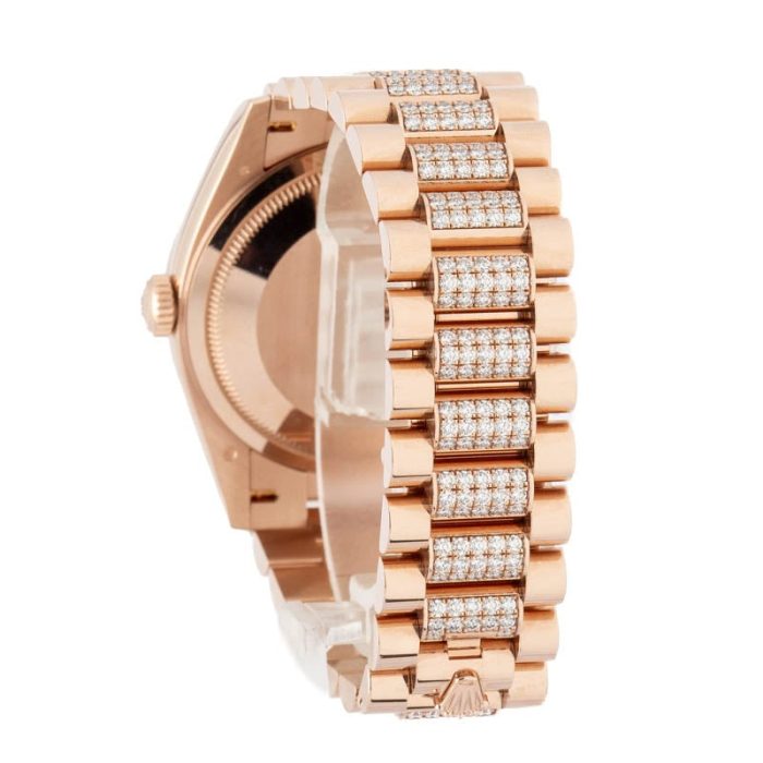 Super Clone Rolex Day-Date 36 Rose Gold Diamond Dial - Image 4