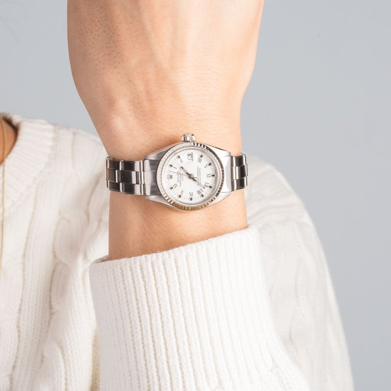 Clean Factory Super Clone Rolex Date 6917 White Roman Dial