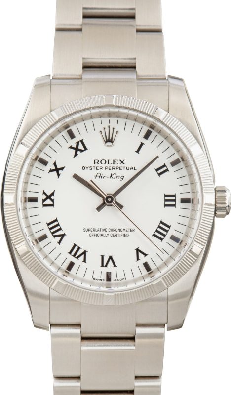 Clean Factory Super Clone Rolex Air-King 114210 White Dial 34mm