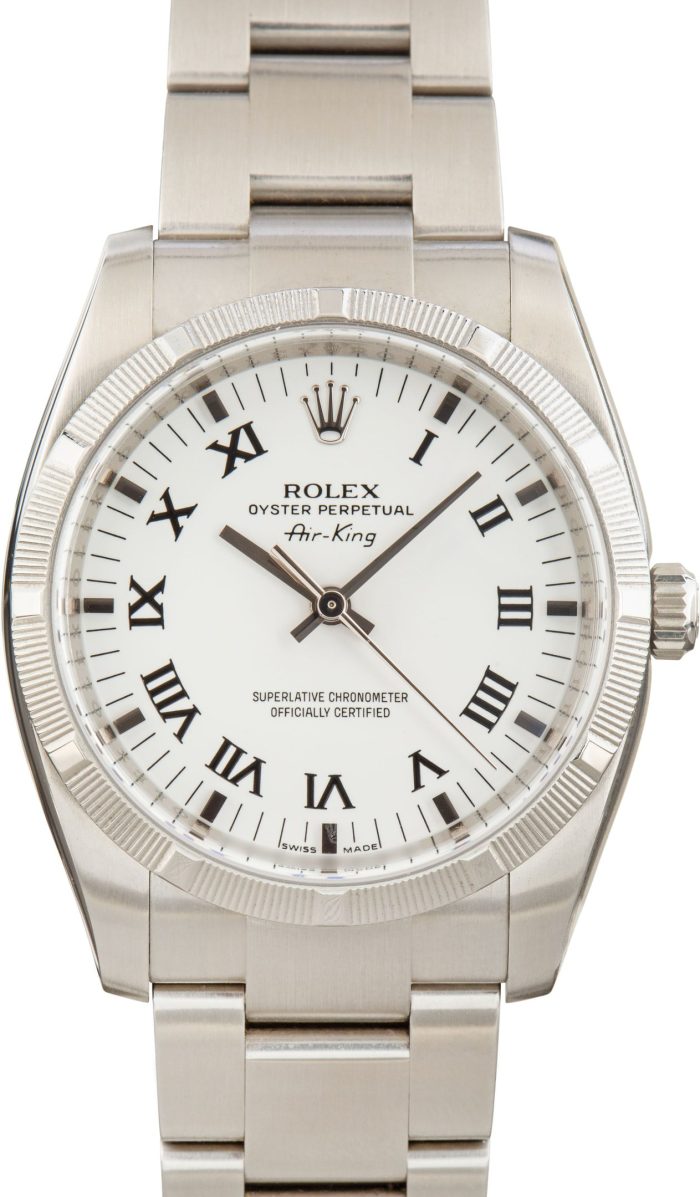 Clean Factory Super Clone Rolex Air-King 114210 White Dial 34mm - Image 2