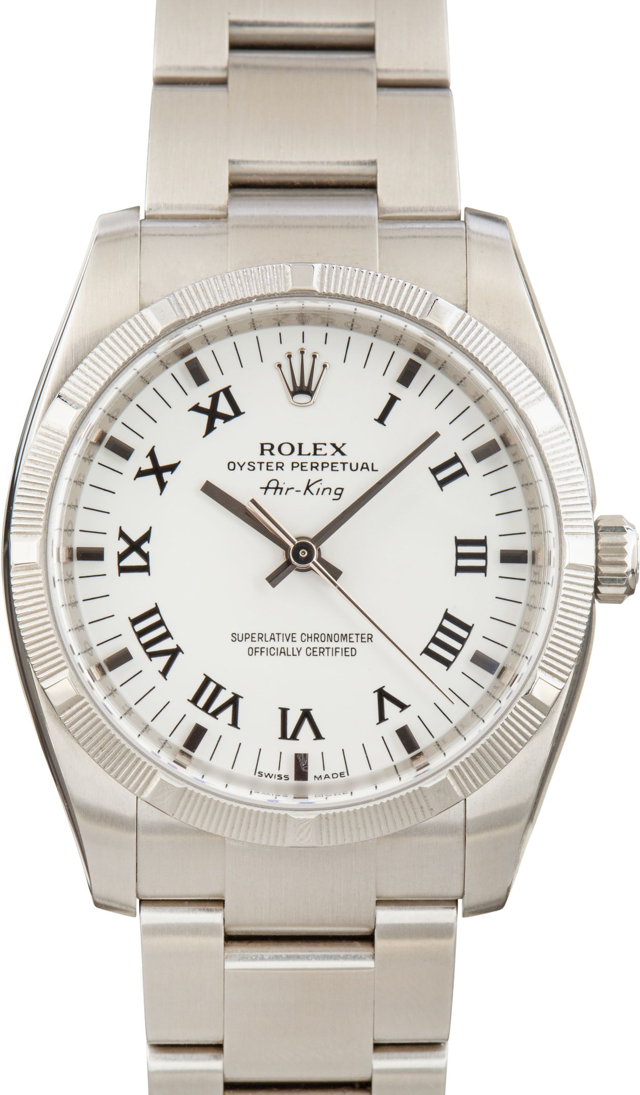 zUsed-Rolex-Air-King-114210-White-Dial-SKU182145 Clean Factory Super Clone Rolex Air-King 114210 White Dial 34mm - Image 1