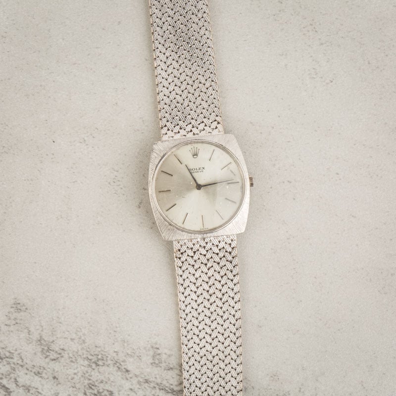 Super Clone Rolex Cellini 3714 18k White Gold AAA Replica