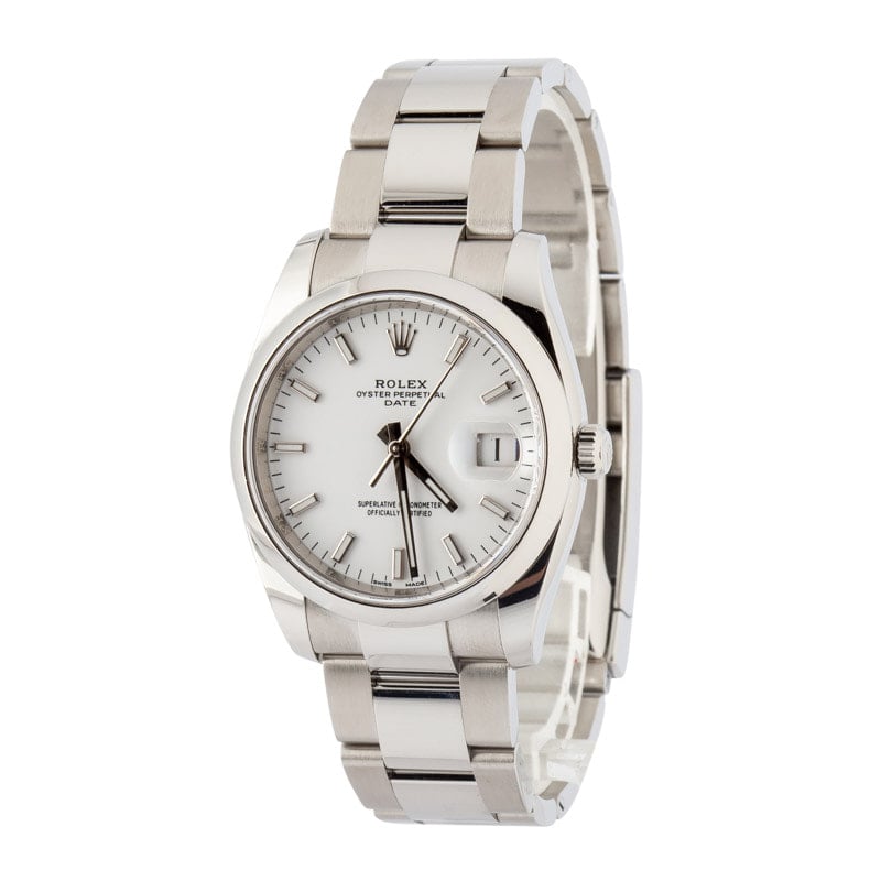 Clean Factory Super Clone Rolex Date 115200 White Dial 34mm