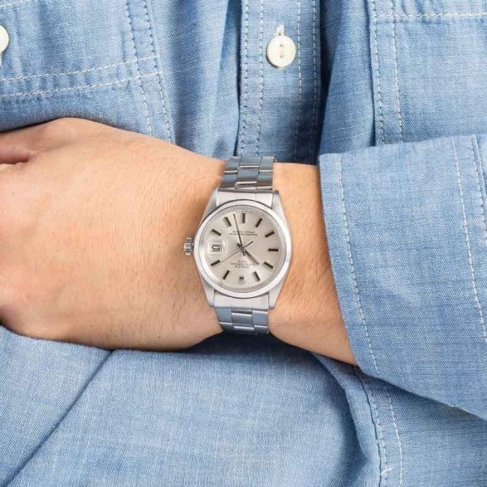 Clean Factory Super Clone Rolex Date 1500 Silver Index 34mm - Image 5