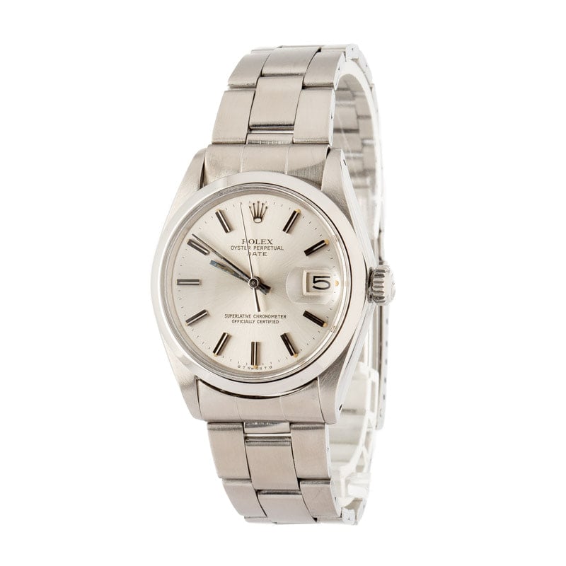 Clean Factory Super Clone Rolex Date 1500 Silver Index 34mm