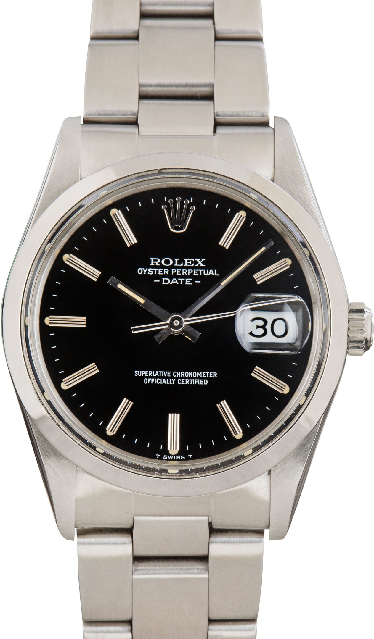 zUsed-Rolex-Date-15000-Black-Index-Dial-SKU181659 Clean Factory Super Clone Rolex Date 15000 Black Dial AAA - Image 1