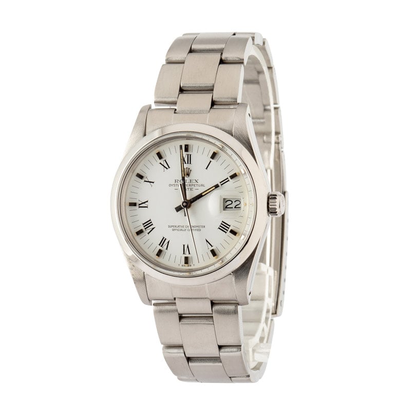 Clean Factory Super Clone Rolex Date 15000 White Roman Dial
