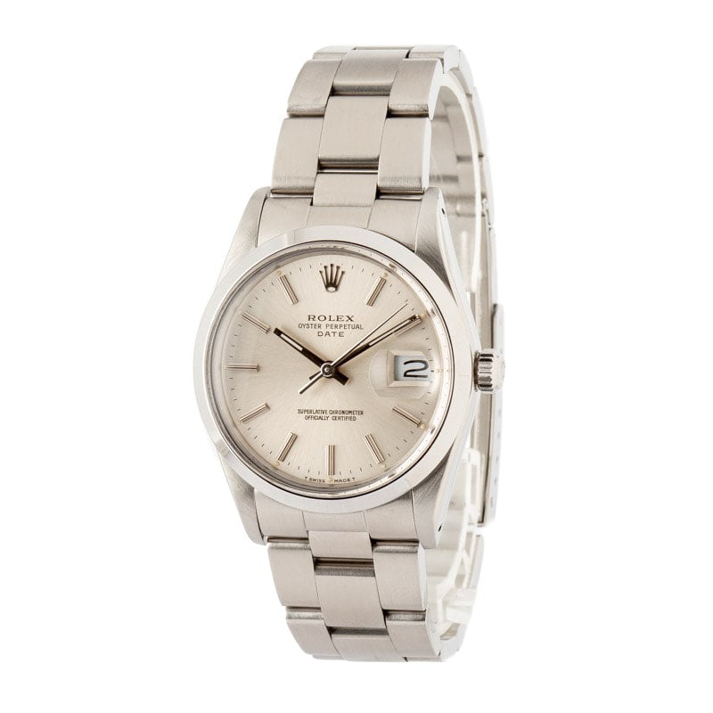 Clean Factory Super Clone Rolex Date 15000 34mm Stainless Steel