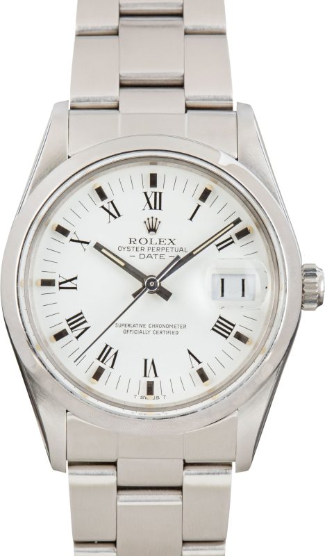 Clean Factory Super Clone Rolex Date 15000 White Roman Dial