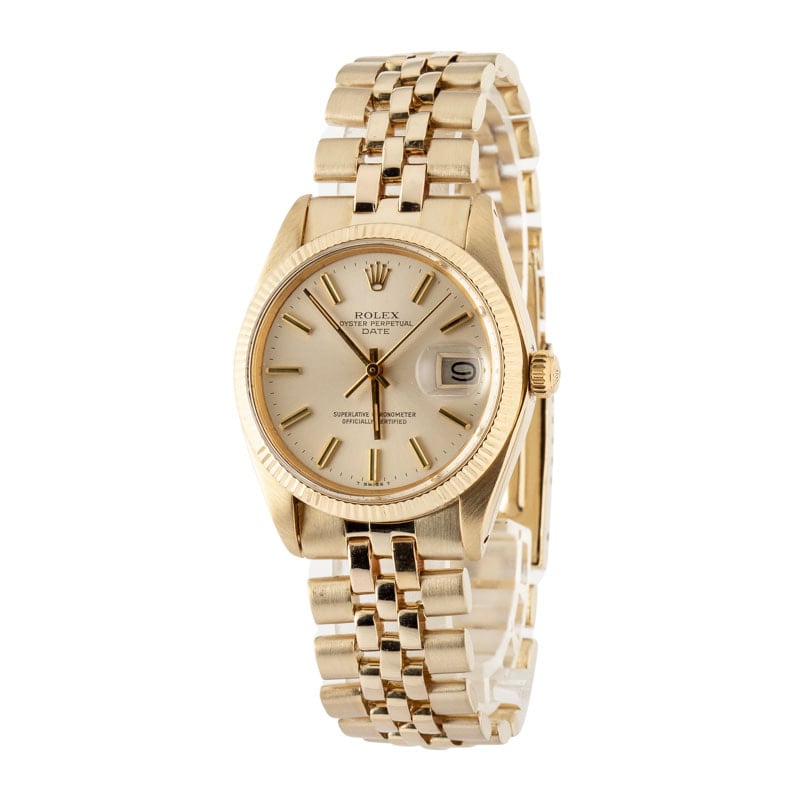 Clean Factory Super Clone Rolex Date 1503 34mm Gold Rep
