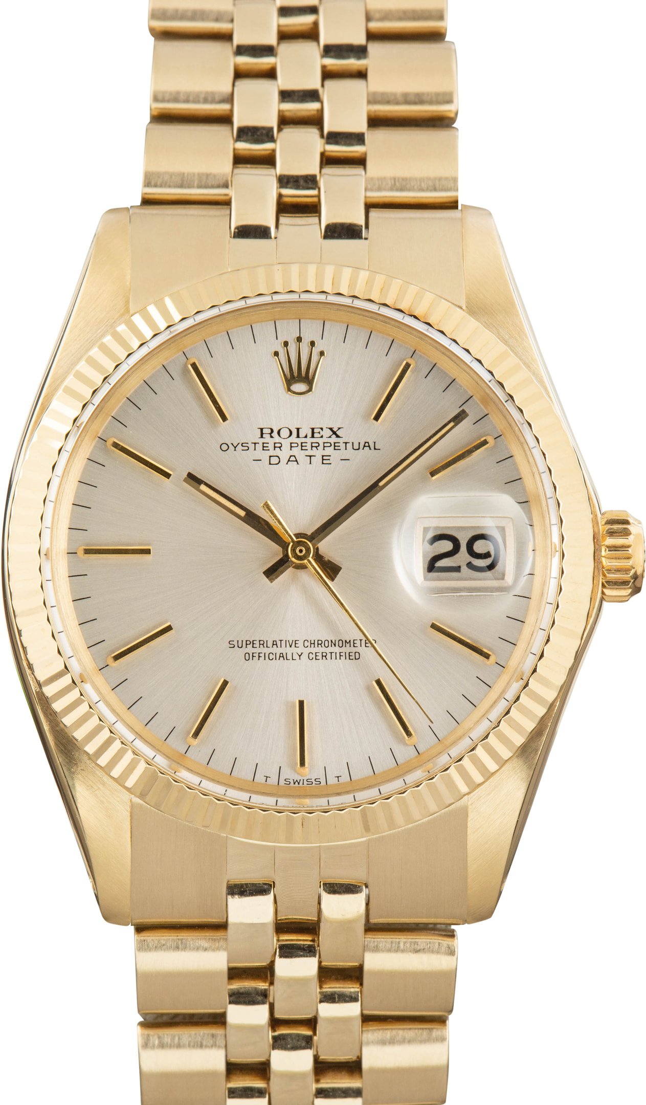 zUsed-Rolex-Date-1503-Index-Dial-SKU180880 Super Clone Rolex Date 1503 Silver Index Dial AAA Quality - Image 1