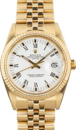 Clean Factory Super Clone Rolex Date 15037 White Roman Dial