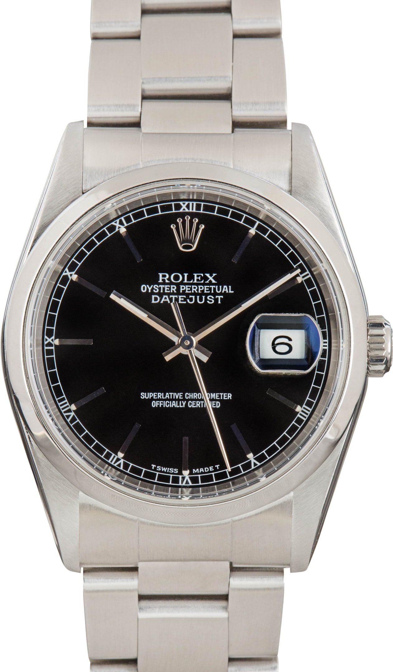 zUsed-Rolex-Datejust-16200-Black-Dial-SKU175934 Clean Factory Super Clone Rolex Datejust 16200 Black Dial - Image 1