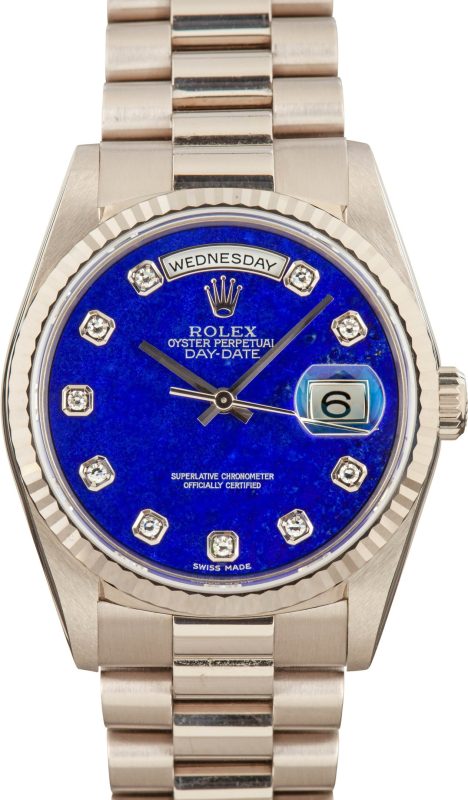 Super Clone Rolex Day-Date 18239 Lapis Diamond Dial
