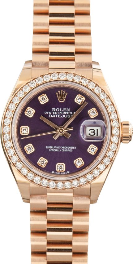 Super Clone Rolex Lady-Datejust 279135 18k Everose Gold AAA