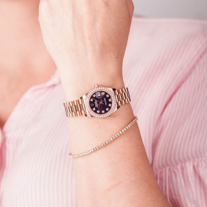 Super Clone Rolex Lady-Datejust 279135 18k Everose Gold AAA - Image 5