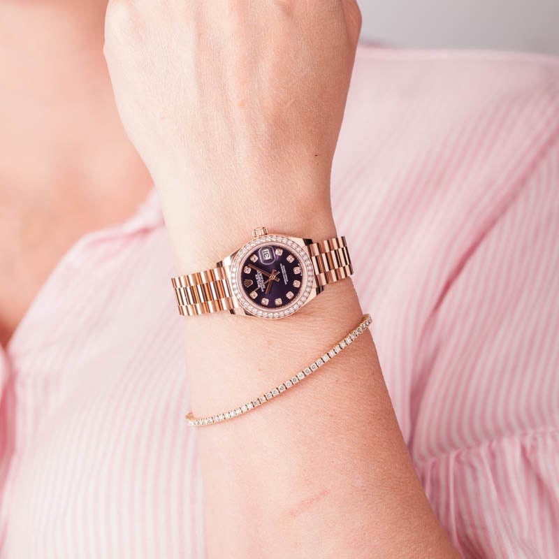 Super Clone Rolex Lady-Datejust 279135 18k Everose Gold AAA