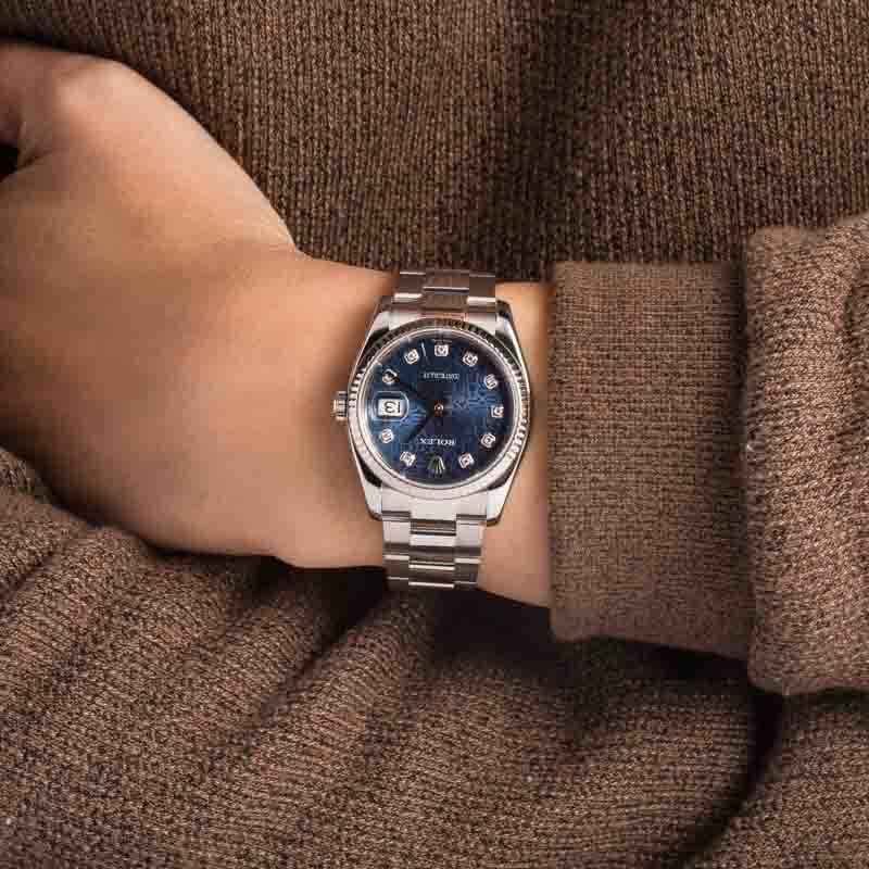 Super Clone Rolex Datejust 116234 Blue Diamond Dial Clean Factory