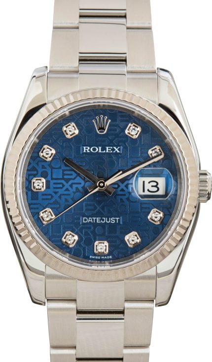 Super Clone Rolex Datejust 116234 Blue Diamond Dial Clean Factory