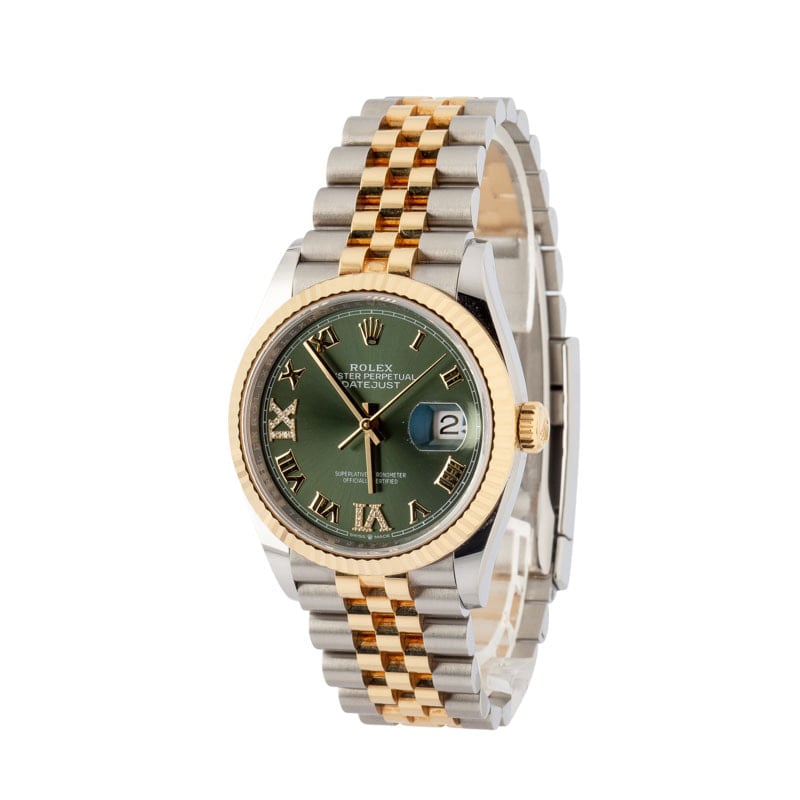 Super Clone Rolex Datejust 36 126233 Olive Green Dial Clean Factory