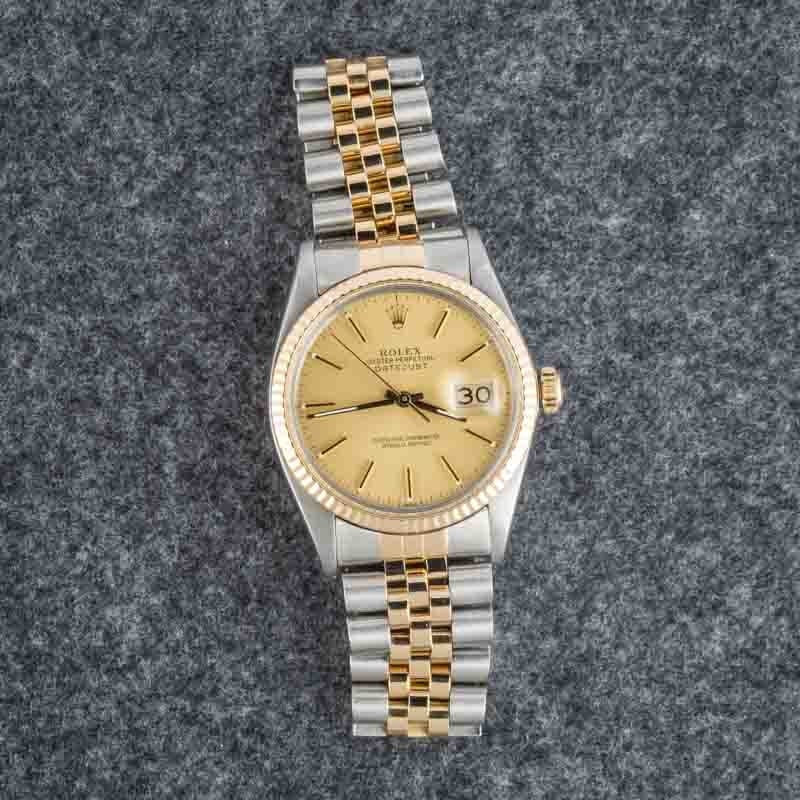 Super Clone Rolex Datejust 36 16013 Champagne Index Clean Factory