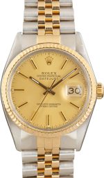 Super Clone Rolex Datejust 36 16013 Champagne Index Clean Factory