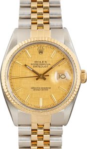 Super Clone Rolex Datejust 36 Ref 16013 Champagne Linen Dial