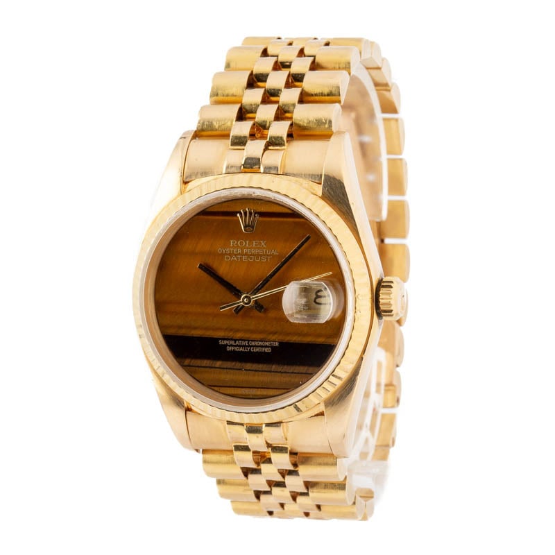 Super Clone Rolex Datejust 36 16018 Tiger’s Eye Gold