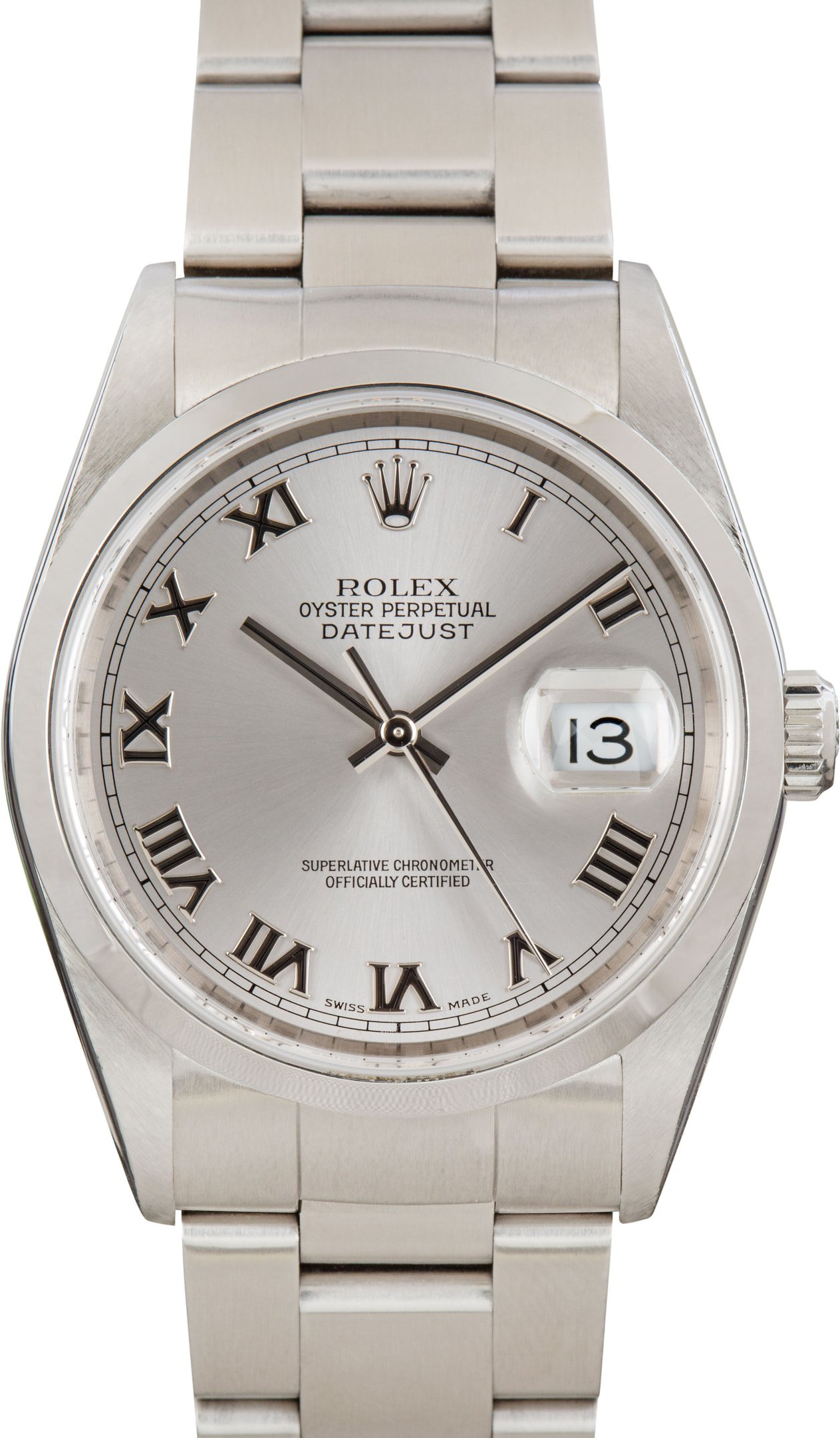 zUsed-Rolex-Datejust-36-16200-Roman-Dial-SKU175464 Clean Factory Super Clone Rolex Datejust 36 Silver Roman Dial - Image 1