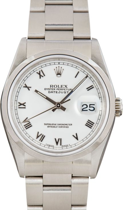 Clean Factory Super Clone Rolex Datejust 36 16200 White Roman
