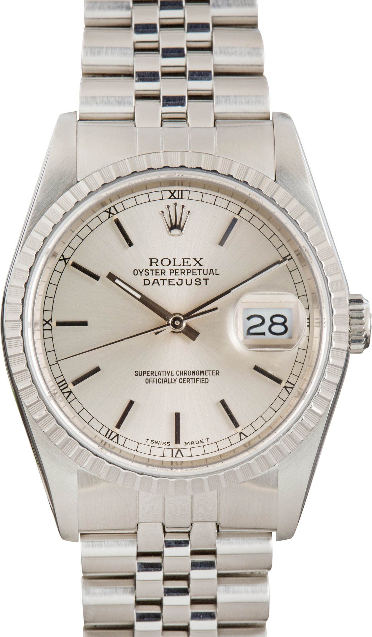 zUsed-Rolex-Datejust-36-16220-SKU182559 Super Clone Rolex Datejust 36 Silver Dial 16220 Clean Factory - Image 1