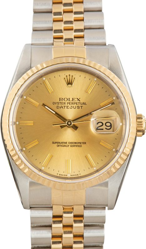Super Clone Rolex Datejust 16233 Champagne Two-Tone 36mm