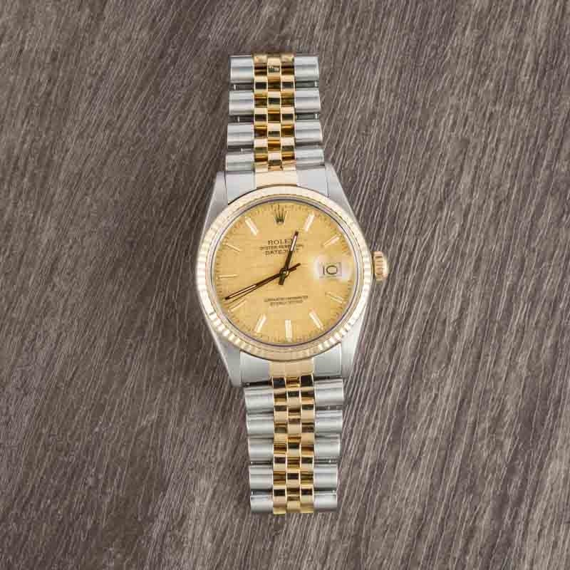 Super Clone Rolex Datejust 36 Ref 16013 Champagne Linen Dial