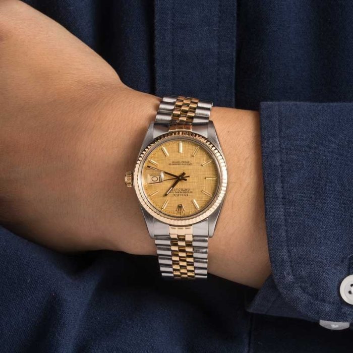 Super Clone Rolex Datejust 36 Ref 16013 Champagne Linen Dial - Image 5