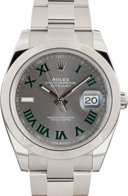 Super Clone Rolex Datejust 41 Wimbledon Roman Dial Clean Factory