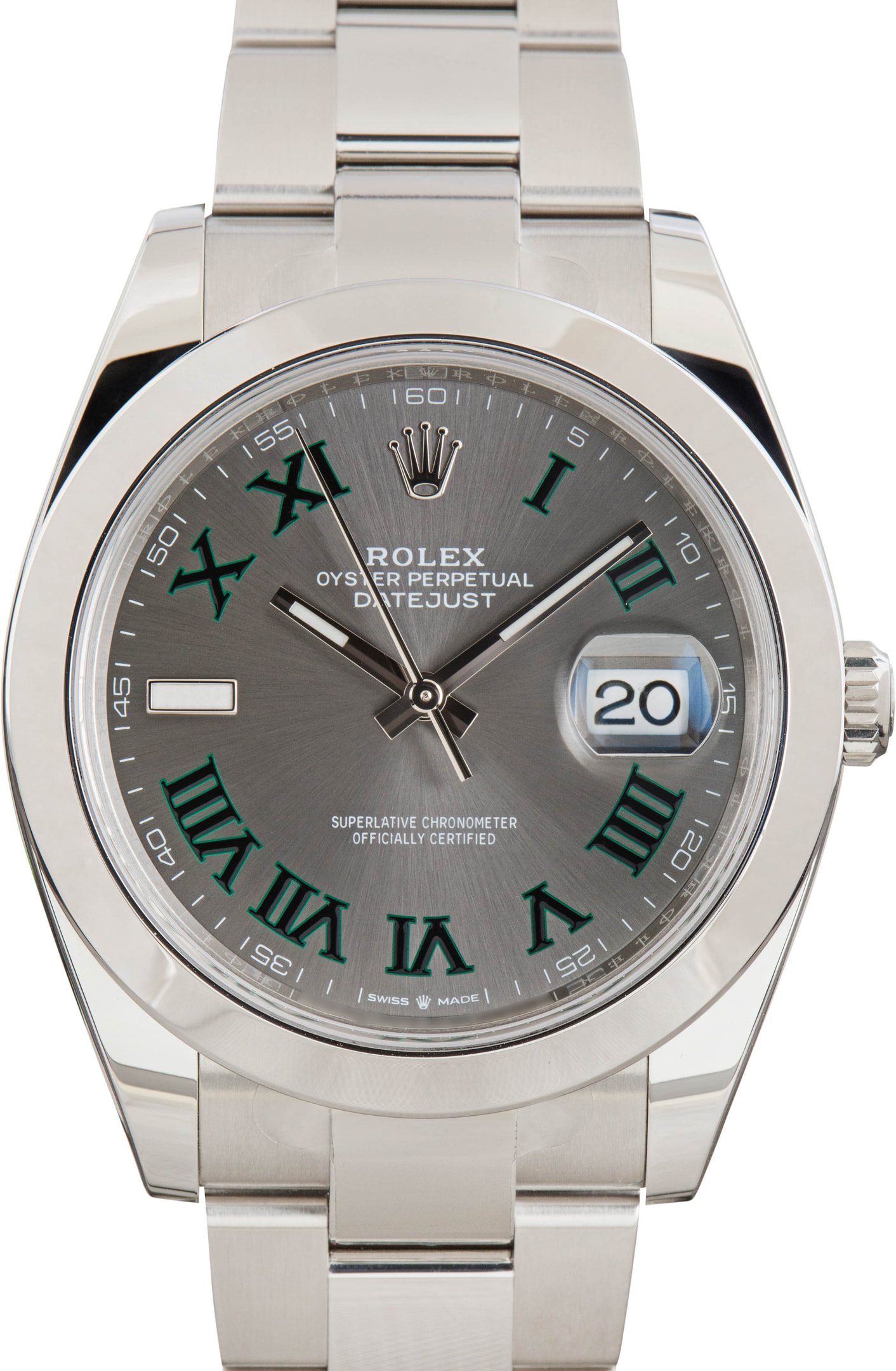 zUsed-Rolex-Datejust-41-126300-SKU182490 Super Clone Rolex Datejust 41 Wimbledon Roman Dial Clean Factory - Image 1