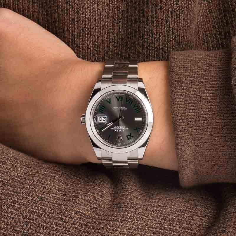 Super Clone Rolex Datejust 41 Wimbledon Roman Dial Clean Factory