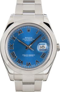 Super Clone Rolex Datejust II 116300 Blue Roman 41mm