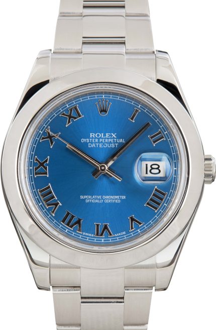 Super Clone Rolex Datejust II 116300 Blue Roman 41mm