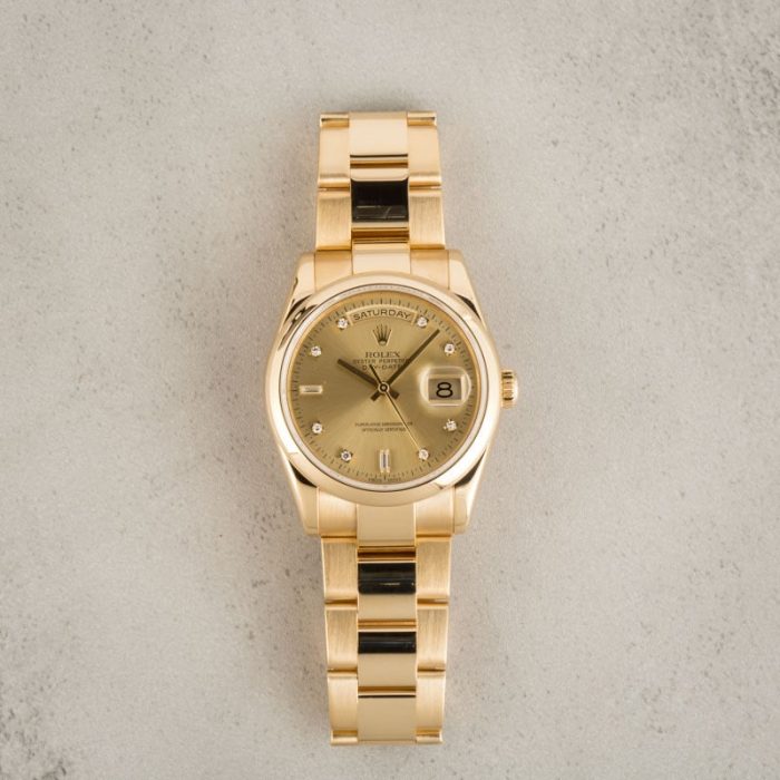 Super Clone Rolex Day-Date 118208 Yellow Gold AAA Replica - Image 6