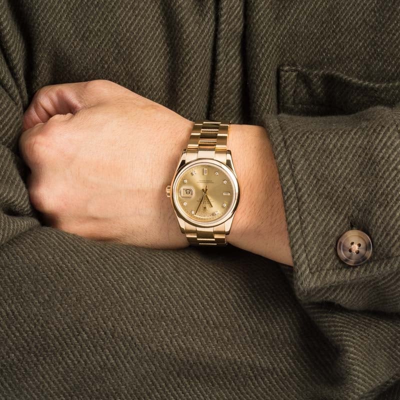 Super Clone Rolex Day-Date 118208 Yellow Gold AAA Replica