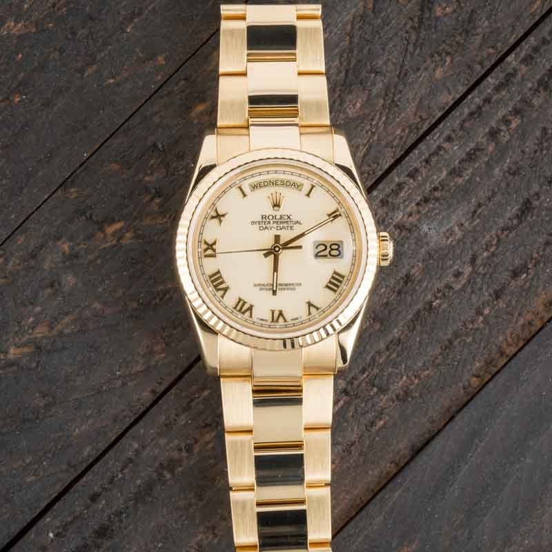 Clean Factory Super Clone Rolex Day-Date 118238 Ivory Roman Dial