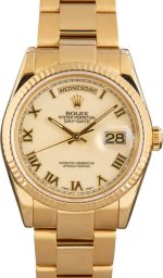 Clean Factory Super Clone Rolex Day-Date 118238 Ivory Roman Dial